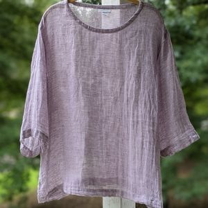 Pure Jill Linen Loose Knit Top, Medium